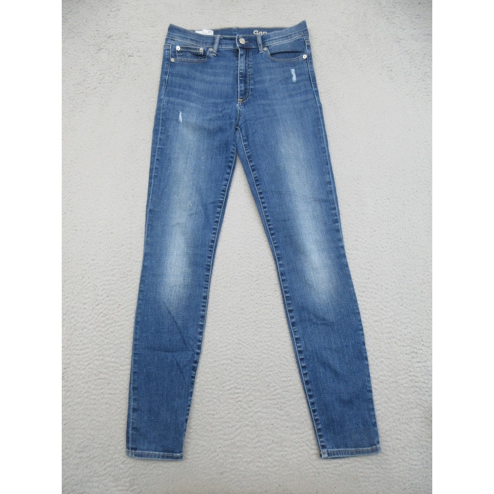 Gap Resolution True Skinny High Rise Jeans Women 28R Blue Dark Indigo Stretch